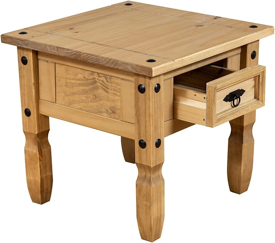 From The Tree Furniture Rustic Antique Style End Table with Storage Drawer - Image 3 of 4