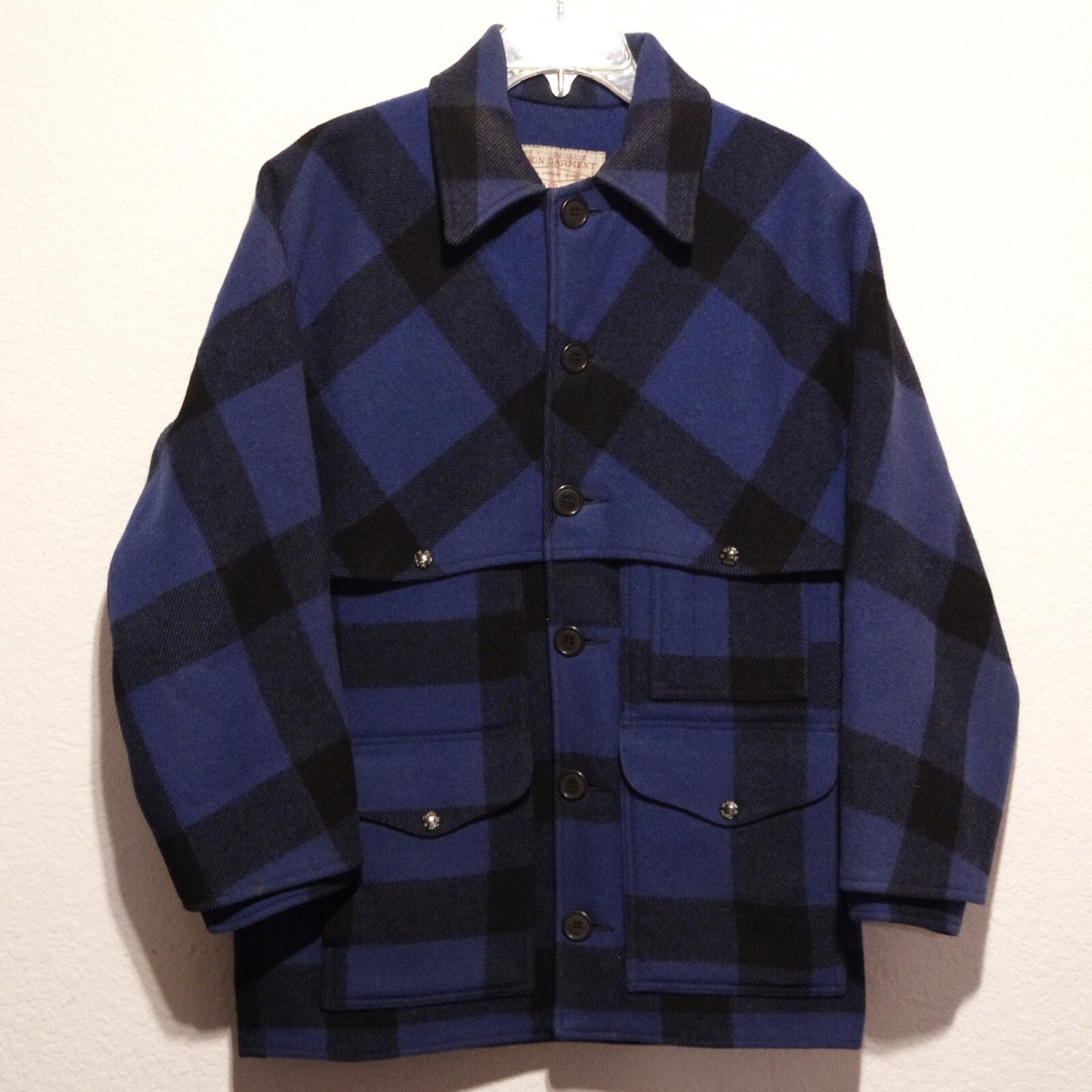 Vintage Filson Wool Double Mackinaw Cruiser Size 38 Small Blue 