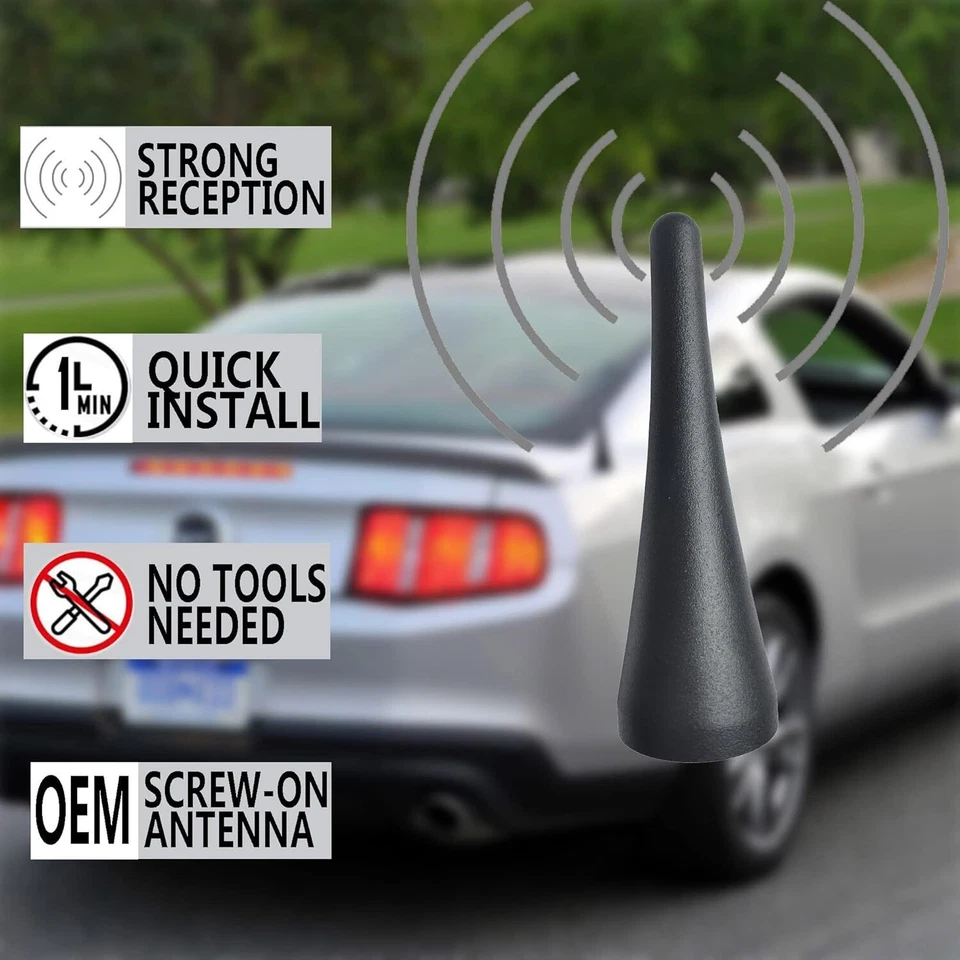 Mástil de antena de coche rechoncho corto de aluminio de 3,8 pulgadas para Mazda MX-5 Miata 2006-2021 Foto 2 de 4