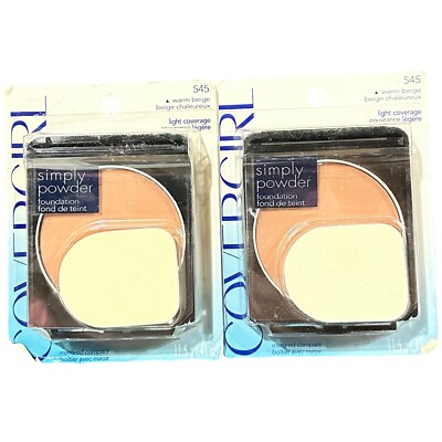 (2) COVERGIRL simply powder Foundation #545 Warm Beige  Discontinued HFT Sealed