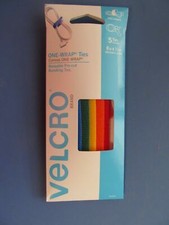 NEW VELCRO 90438 PACK 5 1/2" X 8" MULTI COLORED STRAPS FASTENER HOLDER 5541107