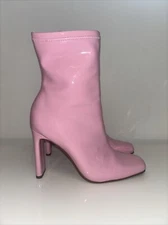 STEVE MADDEN LYNDEN WOMENS BLOCK HEEL ZIPPER ANKLE BOOTS PINK US 7 