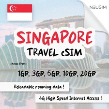 NeuSIM Singapore eSIM 1-3GB Data | Same Day DELIVERY!