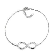 New Sterling Silver Classic Infinity Bracelet
