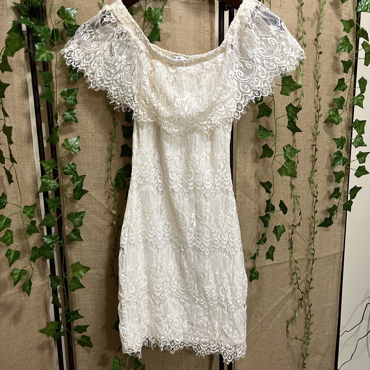 Almost Famous Women's Dress White Lace Off Shoulder Size S | eBay Almost Famous Women's Dress White Lace Off Shoulder Size S | eBay