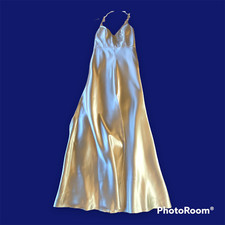 NWT Jenny Yoo Collection Dina Dress Latte Size 8 Satin V-Neck Spagetti Strap