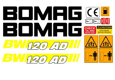 Bomag Bw 120AD-4 Vibration Roller Aufkleber