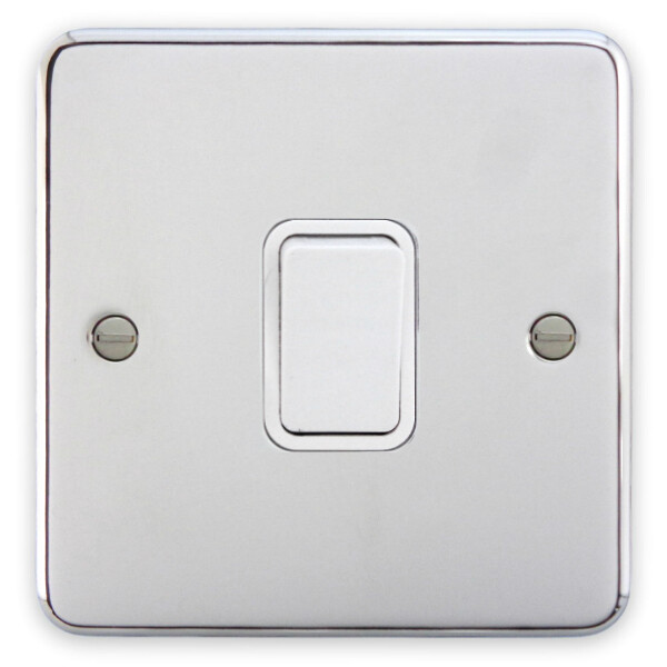Deta 1946CHW Intermediate Light Switch 10 Amp Polished Chrome / White Insert