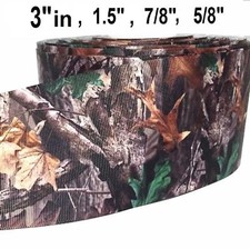 GROSGRAIN RIBBON 5/8", 7/8",1.5",  3" TREE CAMOUFLAGE CAMO CM4 Printed