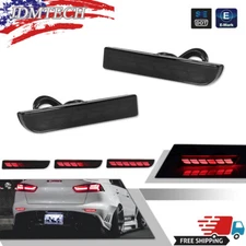Smoked Black  LED Bumper Reflector Tail Brake Lights For Mitsubishi Lancer Evo X