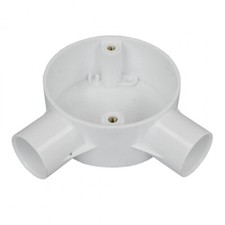 25mm White PVC Conduit Angle Box, High Impact Plastic For Electric Cables & Wire