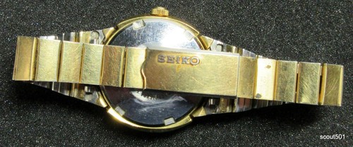Vintage 70s Seiko 2706-7029 Ladies Watch Gold Tone Black Face Hi-Beat Automatic - Picture 3 of 4