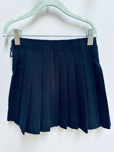 Gonna plissettata blu navy Crewcuts bambina taglia 5 in twill linguette regolabili completamente foderata - Foto 2 di 2