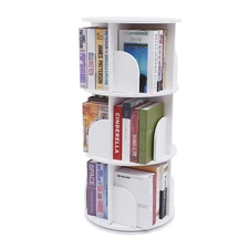3/5Tier 360° Rotating Bookshelf Bookcase Storage Shelf Freestanding Display Rack