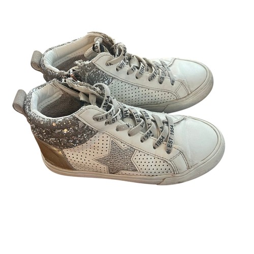 Scarpa vintage Havana LESTER pelle stella glitter - BIANCO/ARGENTO/ORO - taglia 13,5 - Foto 1 di 5