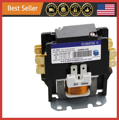 30 Amp Single Pole Condenser Contactor for HVAC Systems - Fits Multiple Models