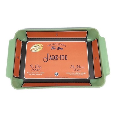 Anchor Hocking Jadeit Fire King 2000 Backform 3 Quart 9  x 13  34 cm grünes Glas