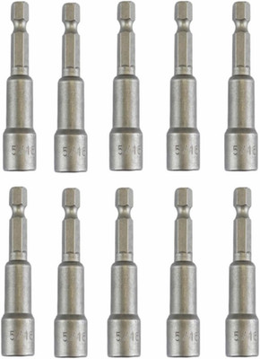 10 PCS 5/16 Nut Driver, Ultra Magnetic Nut Driver Set for Impact Drill, Standard