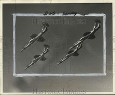 1958 Press Photo F-104 Starfighter jets flying in formation - pio10570