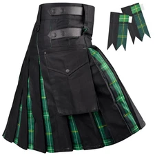 Hybrid Utility Kilts for Men Scottish Traditional Kilt with Flashes (Celtic)