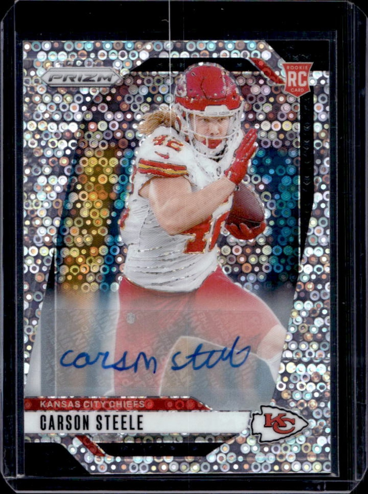 2024 Prizm Carson Steele Auto RC No Huddle Rookie #377 Chiefs