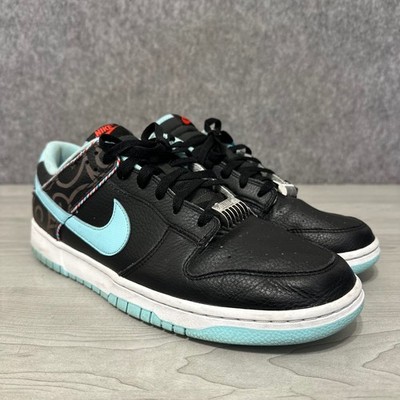 Nike Dunk Low SE Barber Shop Black Mens Size 13 DH7614-001 Tumbled Leather Blue