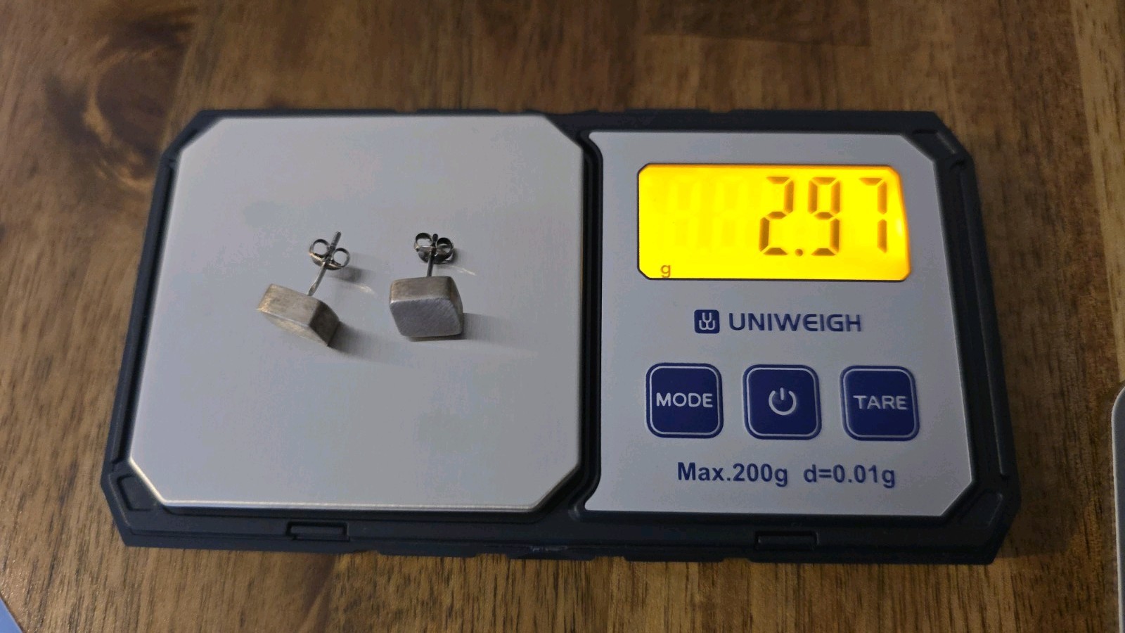 Solid Sterling Silver 925 Brushed Square Stud Ear… - image 10