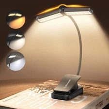 Glocusent Wingy Book Light, 48 LED Reading Light with Timer & Sleep black