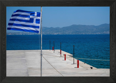 Flagge im Hafen gerahmtes Wandbild Poster Leinwanddruck Bild
