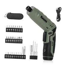  Power Electric Screwdriver, 4V Max 5Nm Cordless Screwdriver Rechargeable Set 