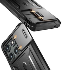 For Moto Edge 2025 Case Military Grade with Kickstand and Built-in-Screen Black