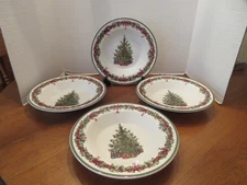 TRADITIONS HOLIDAY CELEBRATIONS Christopher Radko 4 Large Rim Soup Bowls- 9 1/8"