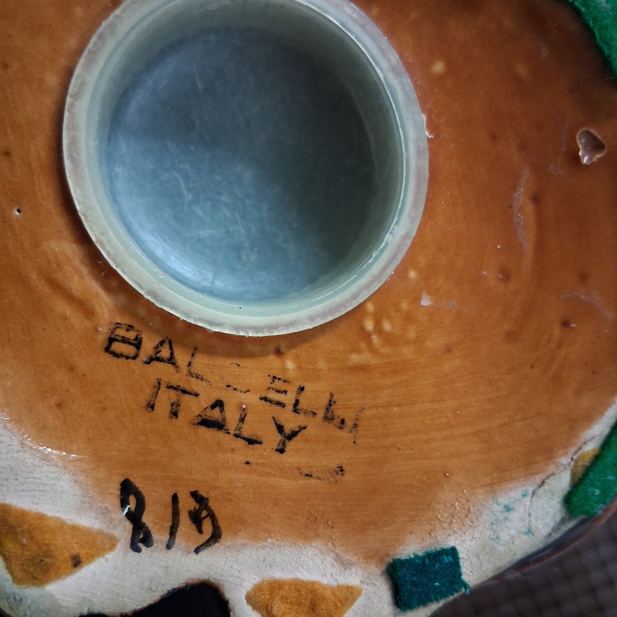 VTG Baldelli Italy Pottery Owl Bank MCM Mid Century Modern Orange