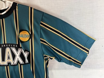 【新品タグ付】90sNIKEナイキ　ロサンゼルスギャラクシー　ユニフォーム　L Rare Vintage 90s Nike MLS LA Los Angeles Galaxy Pinstripe Soccer