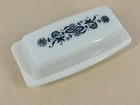 Vintage Pyrex Old Town Blue Onion Glass Butter Dish With Lid 72-B