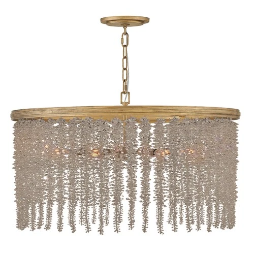 Fredrick Ramond FR41494 Rubina 6 Light 30"W Crystal Drum - Burnished Gold / - Picture 2 of 2