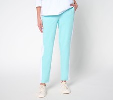 Denim  Co. Women's Petite Pants PM Active Duo Slim Straight Ankle Blue A685174