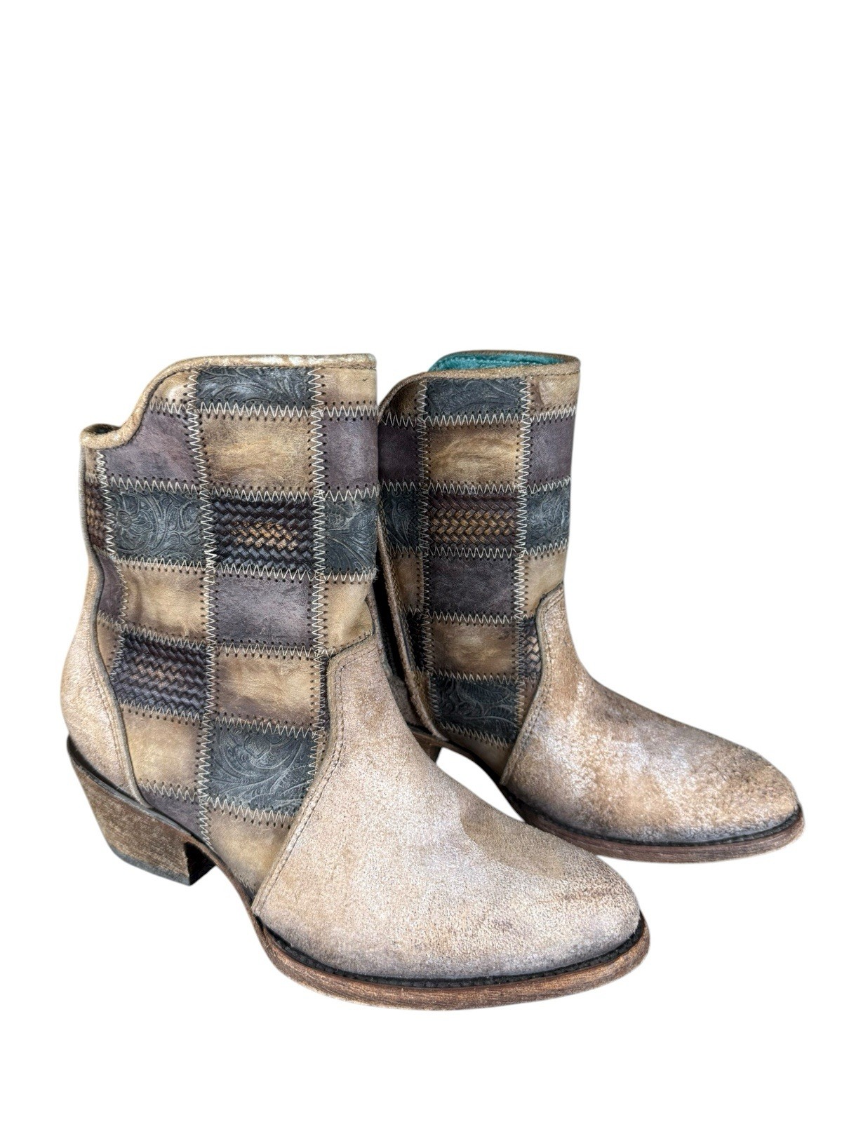 Corral Leather Patchwork Western Cowboy Booties S… - image 4