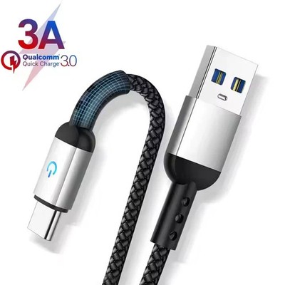 10 PACK- Bulk 3A Nylon Braid Fast Charge USB Type C Cables for Samsung/Moto/Etc