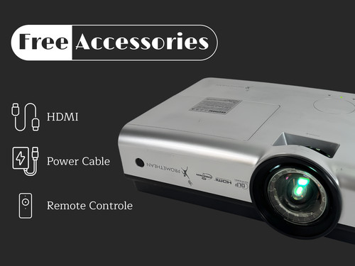 Compact DLP Short Throw Projector for Small Rooms or Limited Spaces 2500 ANSI 4K
