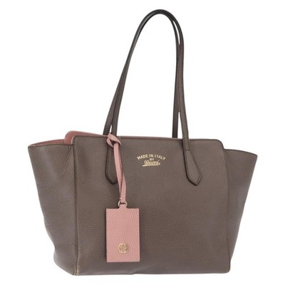 GUCCI Swing Tote Bag Leather Gray Gold 354408 Auth 148695 | eBay