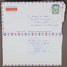 MayfairStamps Ghana 1999 Takoradi to Los Angeles CA Aerogramme aaw_77455