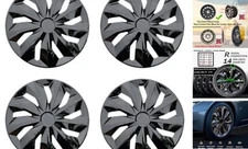 Hubcaps Wheel Cover Replacement Size R14 Hub Cap Universal-Fit 14-inch TT-Black