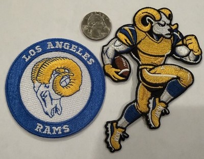 (2)-Los Angeles  Rams EMBROIDERED IRON ON PATCHES 4.75 x 3   & 3 x 3  Beautiful!