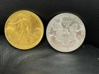 1986 Key Date - 24KT Gold Gilded One Sd Silver Eagle 1 Troy Oz .999 Fine Silver