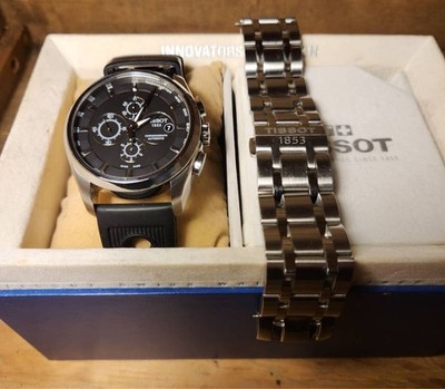 TISSOT Couturier Automatic Chronograph Date Men's Wristwatch SS Black with Box