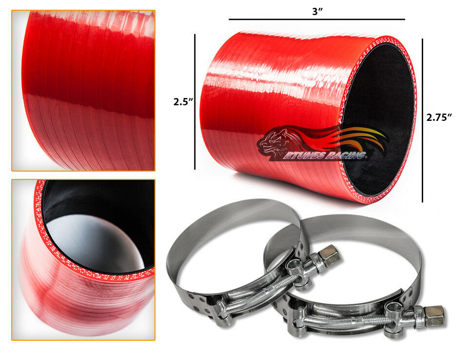RED Silicone Reducer Coupler Hose 2.75
