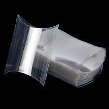 50 Pack Clear Plastic Pillow Boxes for Favors, Mini Pillow Gift Boxes for Candy