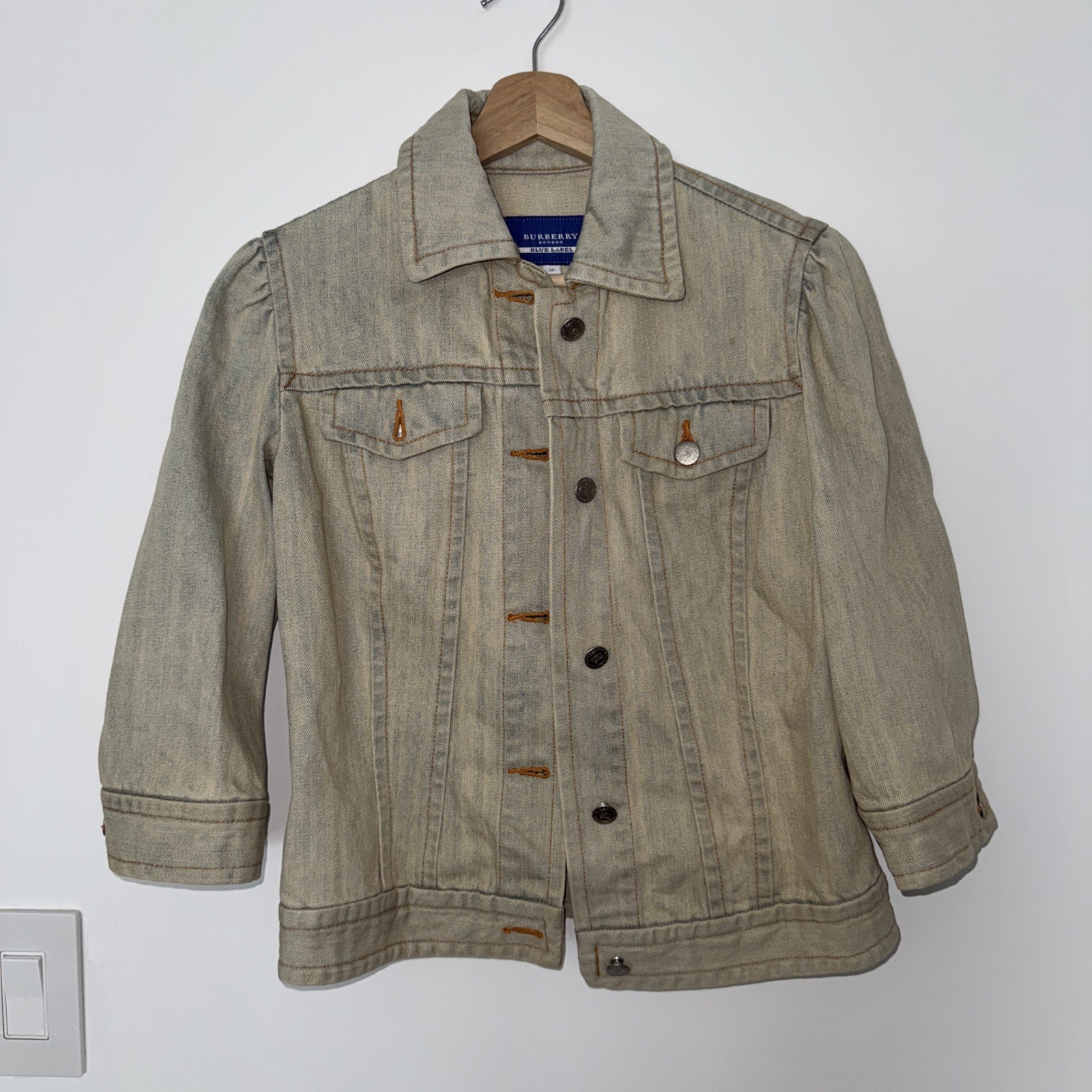 Burberry Blue Label Women's Light Denim Jacket With Button Closure