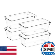Ravinte Decor 4 Pack 3"x6" Clear Acrylic Drawer Organizer Storage Bins